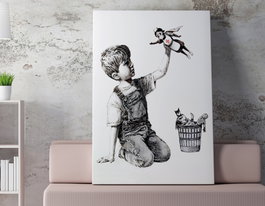 Wallity Lienzo Decorativo Banksy WY62 (50 x 70 cm)